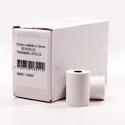 58 x 40 x 12mm Thermal Paper (Box of 20)